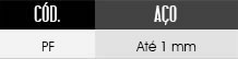 tabela de tamanhos do espaçador / distanciador PF - Protetor de Vergalhão
